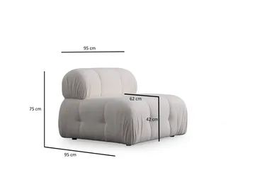 Belgin Bubblig Divansoffa 3-sits med fasta armstöd - Vit - Möbler - Vardagsrum - Soffor - Modulsoffor - Komplett modulsoffa