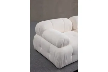 Belgin Bubblig Divansoffa 3-sits med fasta armstöd - Vit - Möbler - Vardagsrum - Soffor - Modulsoffor - Komplett modulsoffa