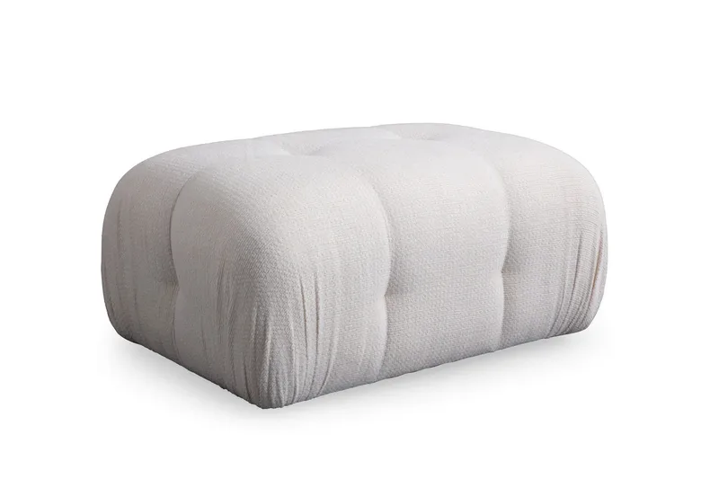 Belgin Bubblig Divansoffa 3-sits med fasta armstöd - Vit - Möbler - Vardagsrum - Soffor - Modulsoffor - Komplett modulsoffa