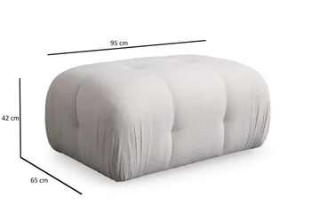 Belgin Bubblig Divansoffa 3-sits med fasta armstöd - Vit - Möbler - Vardagsrum - Soffor - Modulsoffor - Komplett modulsoffa