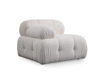 Belgin Bubblig Divansoffa 3-sits med fasta armstöd - Vit - Möbler - Vardagsrum - Soffor - Modulsoffor - Komplett modulsoffa