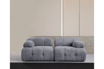 Belgin Bubblig Soffa 2-sits med fasta armstöd - Grå - Möbler - Vardagsrum - Soffor - Modulsoffor - Komplett modulsoffa