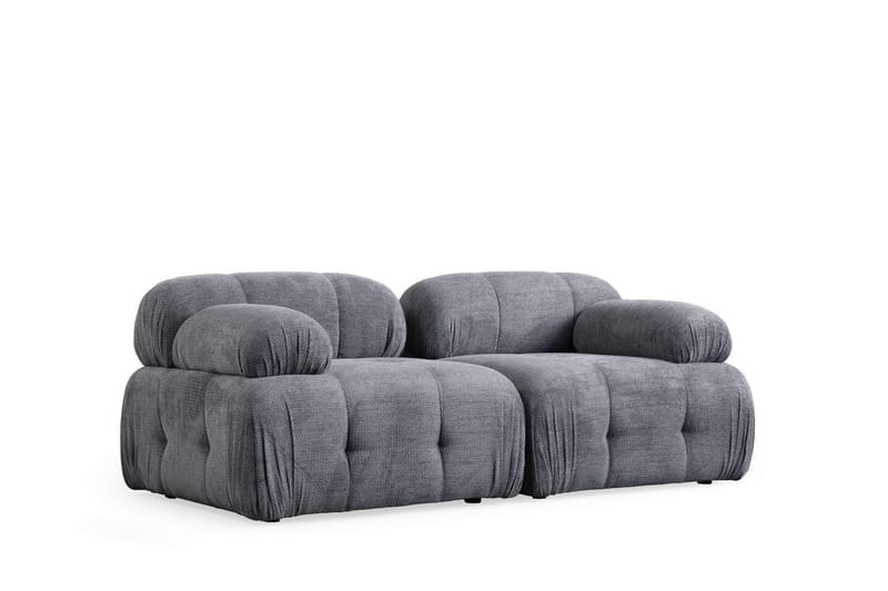 Belgin Bubblig Soffa 2-sits med fasta armstöd - Grå - Möbler - Vardagsrum - Soffor - Modulsoffor - Komplett modulsoffa