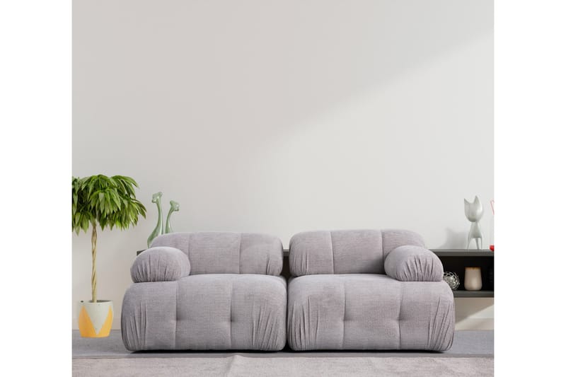 Belgin Bubblig Soffa 2-sits med fasta armstöd - Ljusgrå - Möbler - Vardagsrum - Soffor - 2-sits soffor