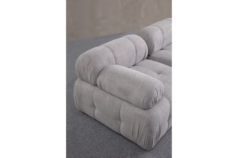 Belgin Bubblig Soffa 2-sits med fasta armstöd - Ljusgrå - Möbler - Vardagsrum - Soffor - Modulsoffor - Komplett modulsoffa