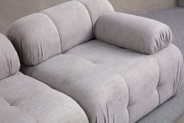 Belgin Bubblig Soffa 2-sits med fasta armstöd - Ljusgrå - Möbler - Vardagsrum - Soffor - Modulsoffor - Komplett modulsoffa