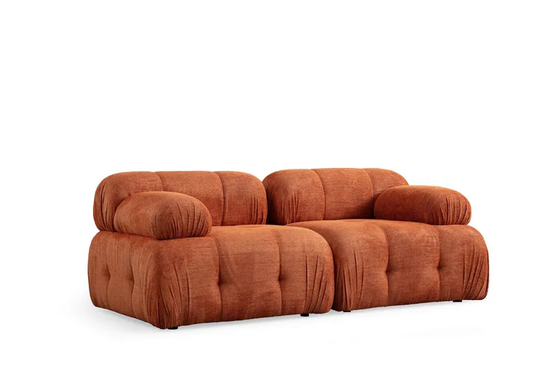 Belgin Bubblig Soffa 2-sits med fasta armstöd, Orange