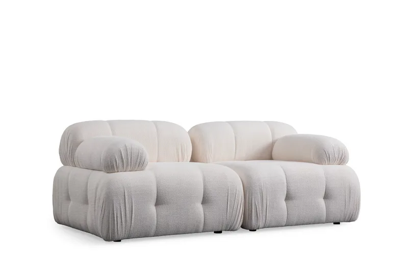 Belgin Bubblig Soffa 2-sits med fasta armstöd - Vit - Möbler - Vardagsrum - Soffor - Modulsoffor - Komplett modulsoffa