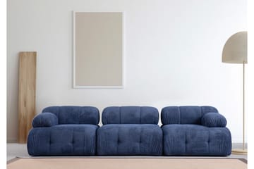 Belgin Bubblig Soffa 3-sits med fasta armstöd - Blå - Möbler - Vardagsrum - Soffor - Modulsoffor - Komplett modulsoffa
