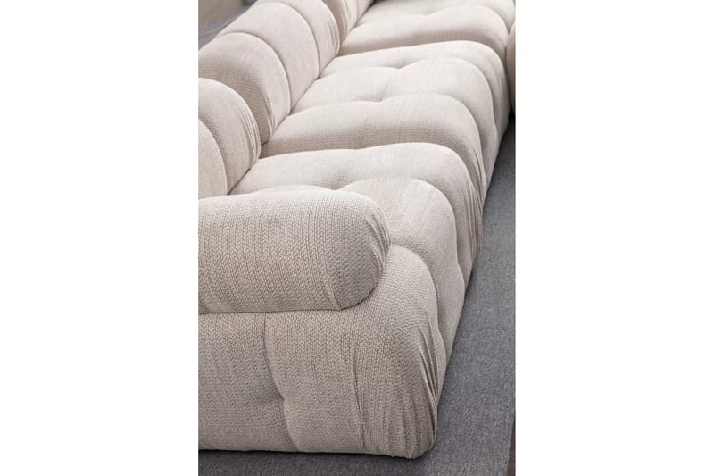 Belgin Bubblig Soffa 3-sits med fasta armstöd - Cream - Möbler - Vardagsrum - Soffor - 3-sits soffor