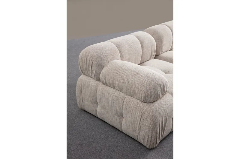 Belgin Bubblig Soffa 3-sits med fasta armstöd - Cream - Möbler - Vardagsrum - Soffor - Modulsoffor - Komplett modulsoffa