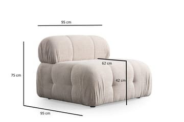 Belgin Bubblig Soffa 3-sits med fasta armstöd - Cream - Möbler - Vardagsrum - Soffor - Modulsoffor - Komplett modulsoffa