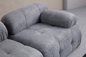 Belgin Bubblig Soffa 3-sits med fasta armstöd - Grå - Möbler - Vardagsrum - Soffor - Modulsoffor - Komplett modulsoffa
