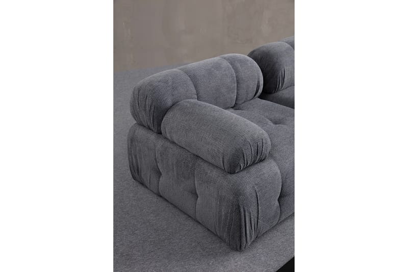 Belgin Bubblig Soffa 3-sits med fasta armstöd - Grå - Möbler - Vardagsrum - Soffor - 3-sits soffor