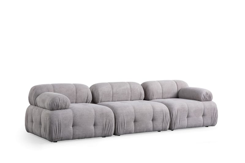 Belgin Bubblig Soffa 3-sits med fasta armstöd - Ljusgrå - Möbler - Vardagsrum - Soffor - 3-sits soffor
