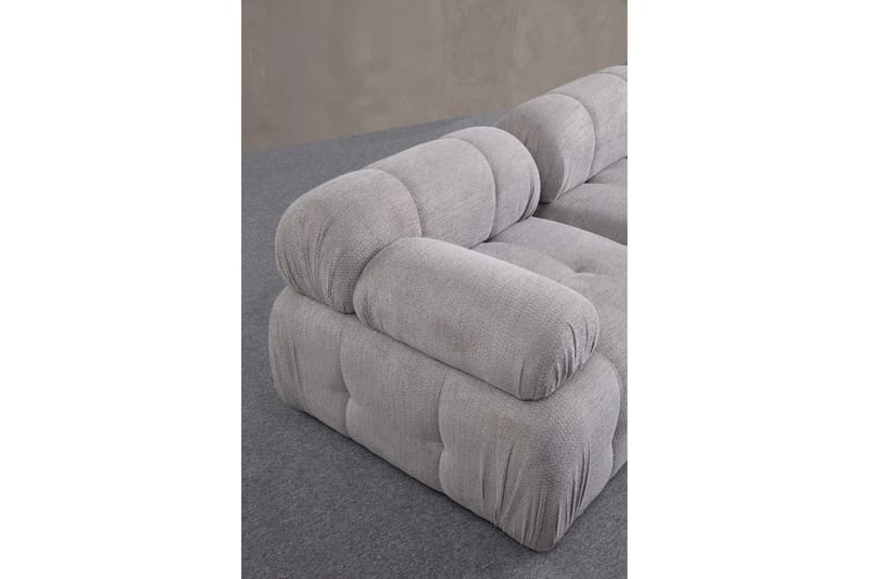 Belgin Bubblig Soffa 3-sits med fasta armstöd - Ljusgrå - Möbler - Vardagsrum - Soffor - 3-sits soffor