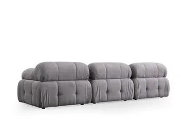 Belgin Bubblig Soffa 3-sits med fasta armstöd - Ljusgrå - Möbler - Vardagsrum - Soffor - Modulsoffor - Komplett modulsoffa