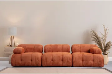 Belgin Bubblig Soffa 3-sits med fasta armstöd - Orange - Möbler - Vardagsrum - Soffor - Modulsoffor - Komplett modulsoffa