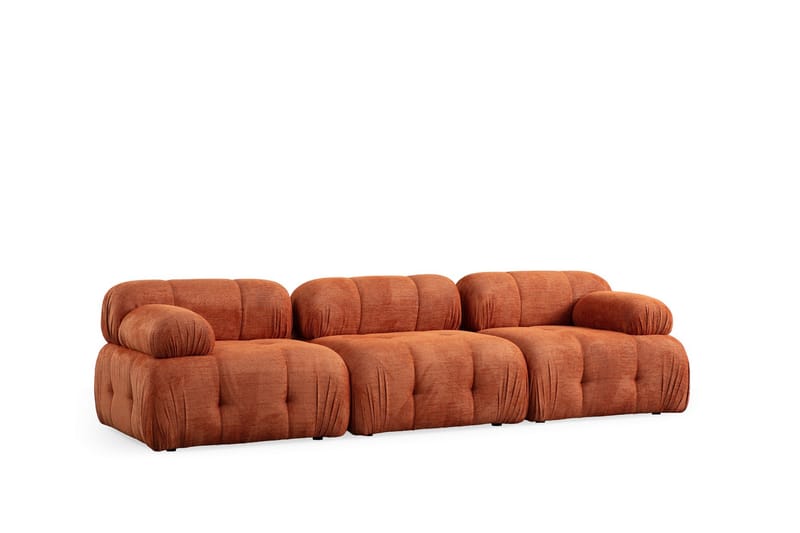 Belgin Bubblig Soffa 3-sits med fasta armstöd - Orange - Möbler - Vardagsrum - Soffor - 3-sits soffor