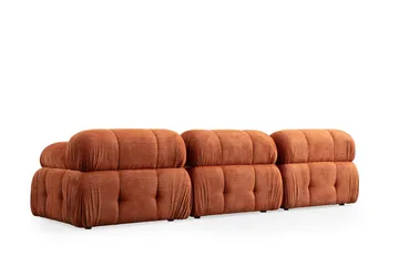 Belgin Bubblig Soffa 3-sits med fasta armstöd - Orange - Möbler - Vardagsrum - Soffor - Modulsoffor - Komplett modulsoffa