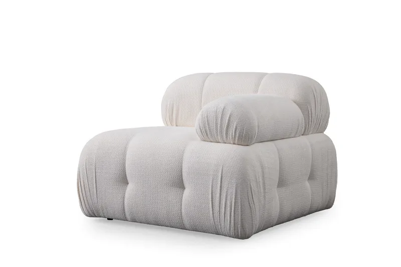 Belgin Bubblig Soffa 3-sits med fasta armstöd - Vit - Möbler - Vardagsrum - Soffor - 3-sits soffor
