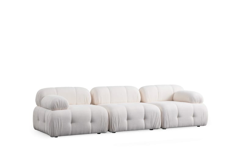 Belgin Bubblig Soffa 3-sits med fasta armstöd - Vit - Möbler - Vardagsrum - Soffor - 3-sits soffor