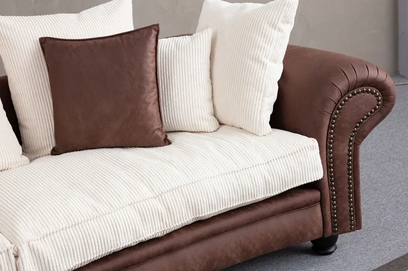 Belia 3-sits Soffa - Brun/Vit - Möbler - Vardagsrum - Soffor - 3-sits soffor