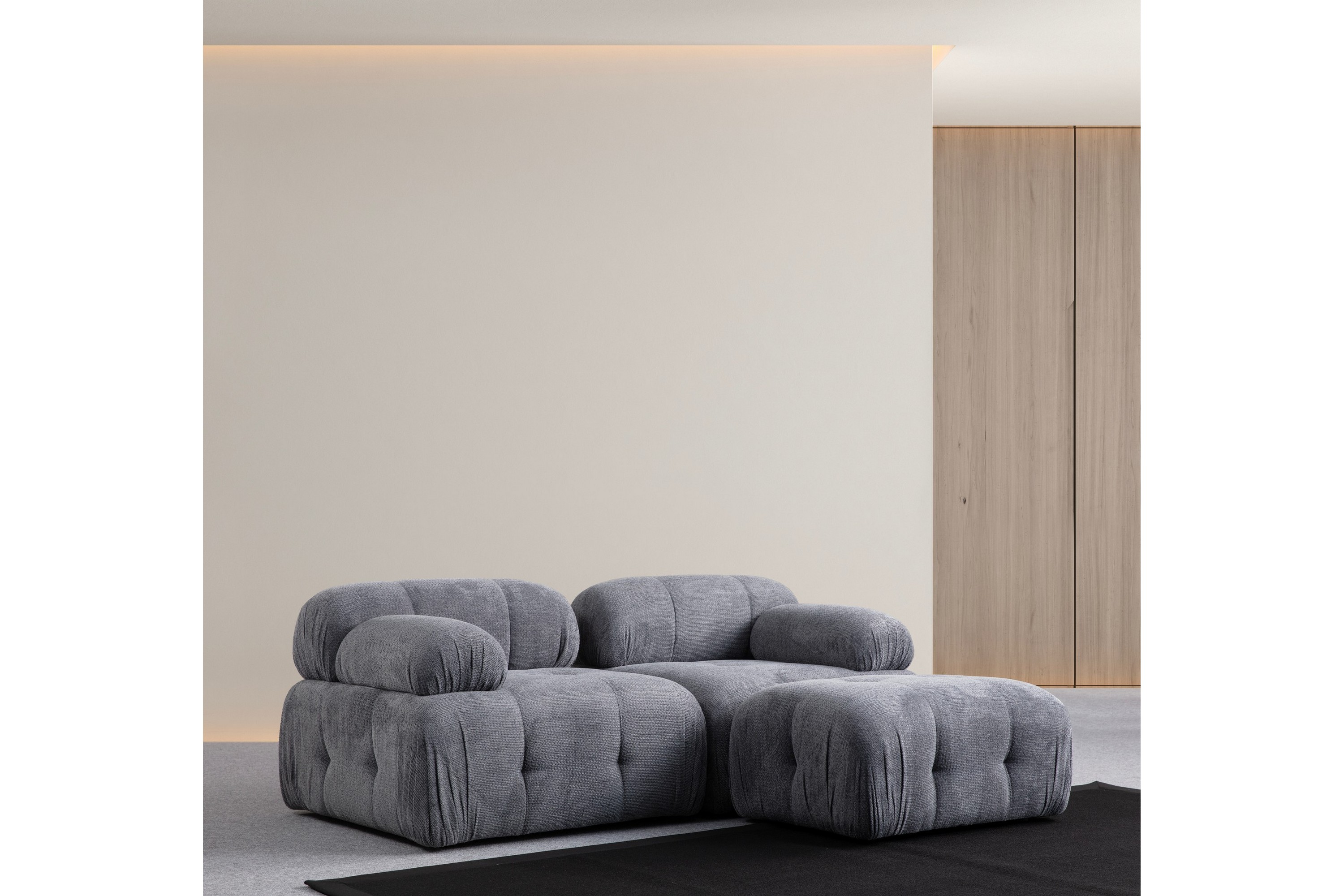 bengul soffa med divan 2-sits - grå