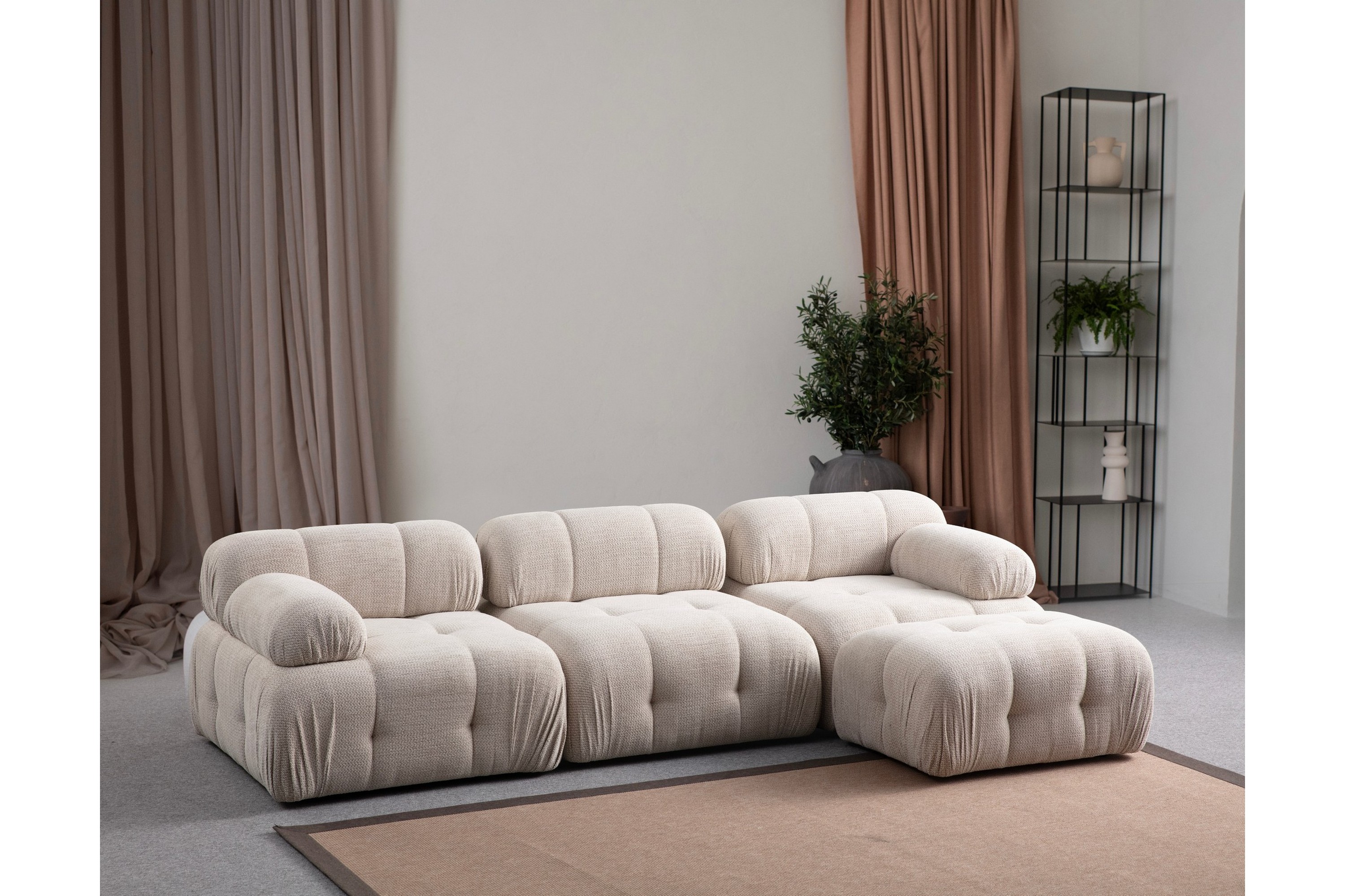 bengul soffa med divan 3-sits - cream