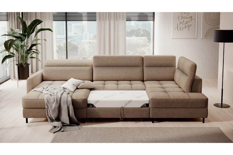 Berrto Soffa med Divan och Schäslong 5-sits - Beige - Möbler - Vardagsrum - Soffor - U-soffor
