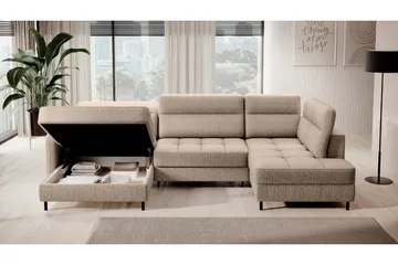 Berrto Soffa med Divan och Schäslong 5-sits - Beige - Möbler - Vardagsrum - Soffor - U-soffor