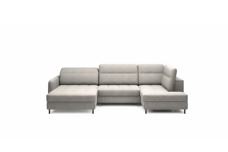 Berrto Soffa med Divan och Schäslong 5-sits, Beige