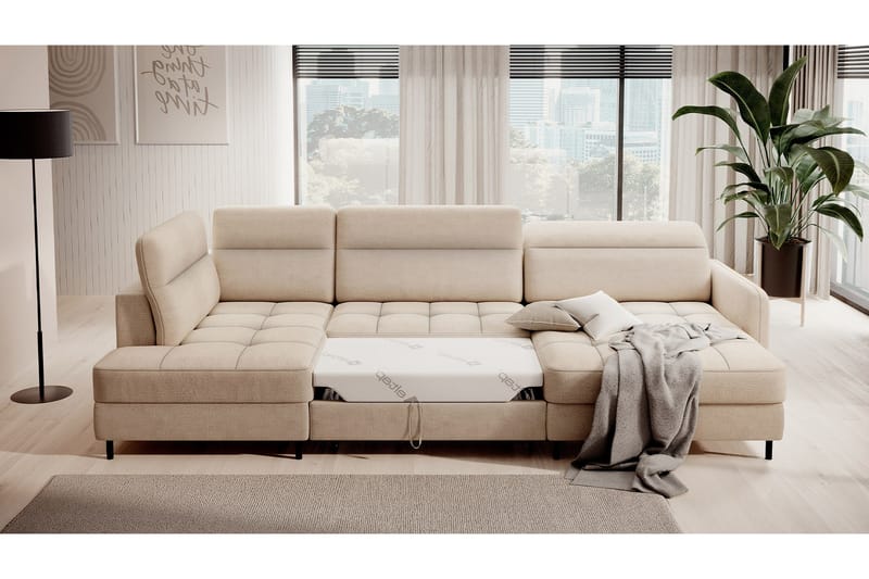 Berrto Soffa med Divan och Schäslong 5-sits - Beige - Möbler - Vardagsrum - Soffor - U-soffor