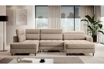 Berrto Soffa med Divan och Schäslong 5-sits - Beige - Möbler - Vardagsrum - Soffor - U-soffor