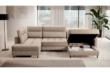 Berrto Soffa med Divan och Schäslong 5-sits - Beige - Möbler - Vardagsrum - Soffor - U-soffor