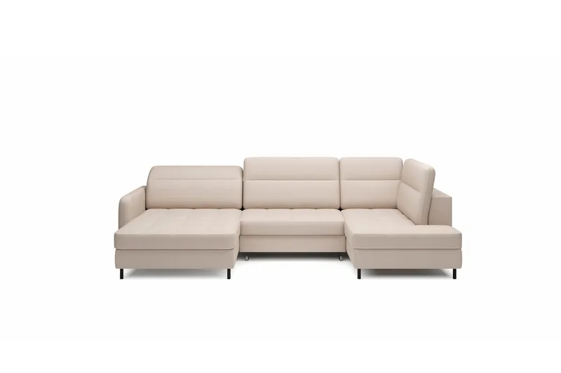 Berrto Soffa med Divan och Schäslong 5-sits, Beige