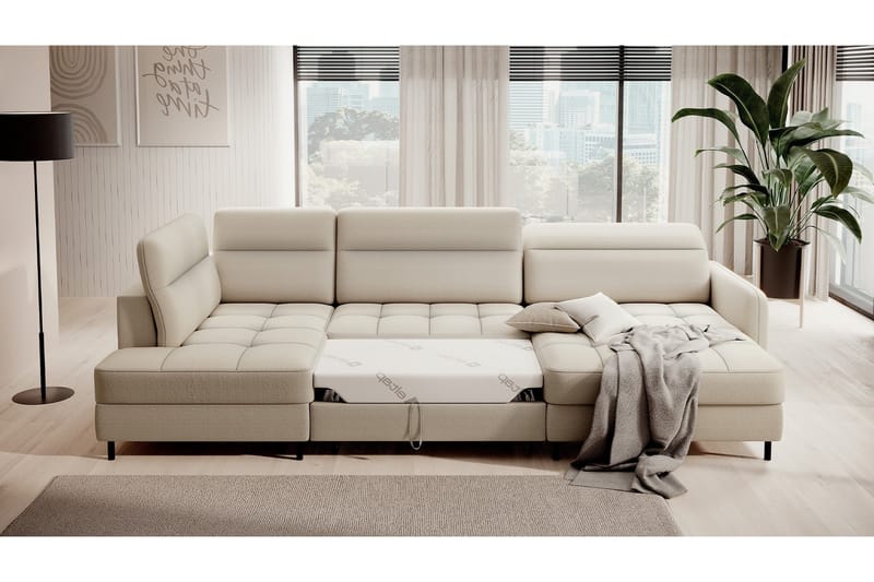 Berrto Soffa med Divan och Schäslong 5-sits - Beige - M öbler - Vardagsrum - Soffor - U-soffor