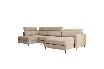 Berrto Soffa med Divan och Schäslong 5-sits - Beige - Möbler - Vardagsrum - Soffor - U-soffor