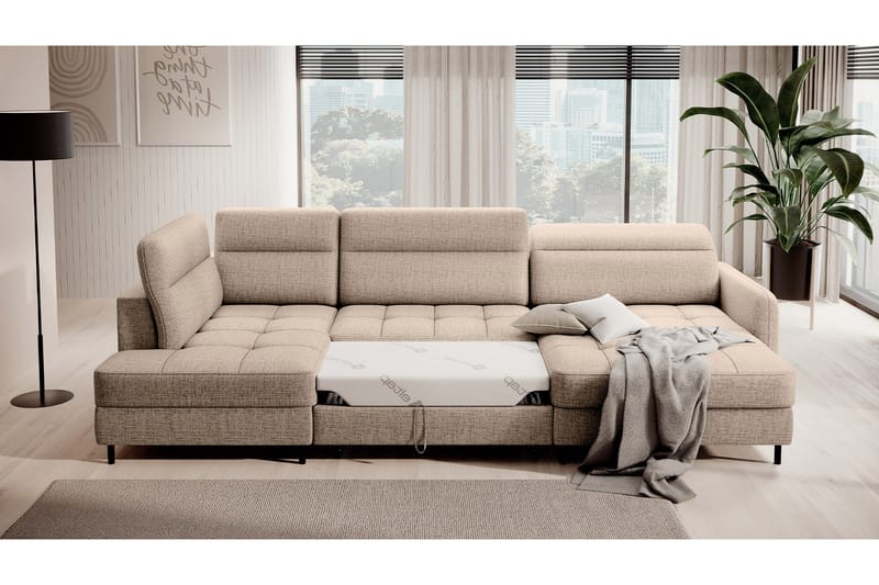 Berrto Soffa med Divan och Schäslong 5-sits - Beige - Möbler - Vardagsrum - Soffor - U-soffor