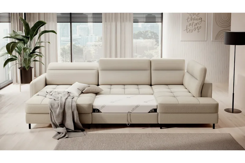 Berrto Soffa med Divan och Schäslong 5-sits - Beige - M öbler - Vardagsrum - Soffor - U-soffor