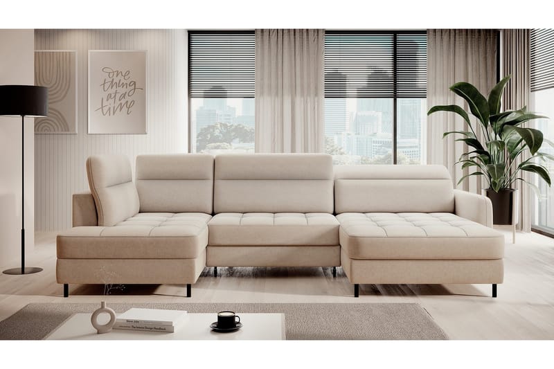 Berrto Soffa med Divan och Schäslong 5-sits - Beige - Möbler - Vardagsrum - Soffor - U-soffor