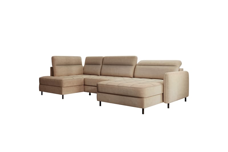 Berrto Soffa med Divan och Schäslong 5-sits Beige - Möbler - Vardagsrum - Soffor - U-soffor