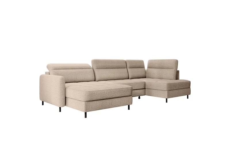 Berrto Soffa med Divan och Schäslong 5-sits Beige - Möbler - Vardagsrum - Soffor - U-soffor