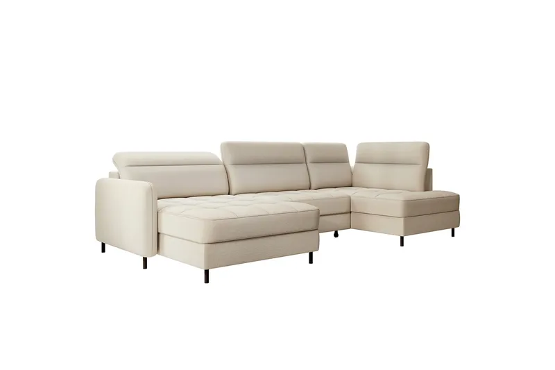 Berrto Soffa med Divan och Schäslong 5-sits - Beige - Möbler - Vardagsrum - Soffor - U-soffor