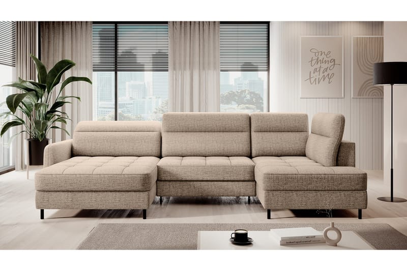 Berrto Soffa med Divan och Schäslong 5-sits - Beige - Möbler - Vardagsrum - Soffor - U-soffor