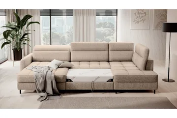 Berrto Soffa med Divan och Schäslong 5-sits - Beige - Möbler - Vardagsrum - Soffor - U-soffor