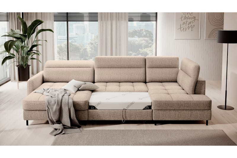 Berrto Soffa med Divan och Schäslong 5-sits - Beige - Möbler - Vardagsrum - Soffor - U-soffor