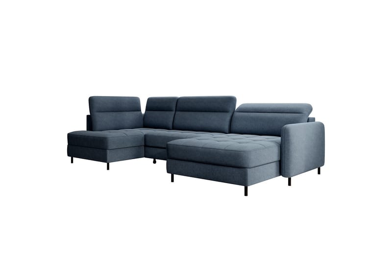 Berrto Soffa med Divan och Schäslong 5-sits Blå - Möbler - Vardagsrum - Soffor - U-soffor