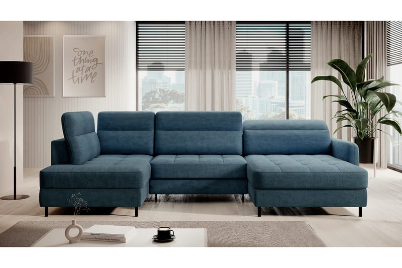 Berrto Soffa med Divan och Schäslong 5-sits - Blå - Möbler - Vardagsrum - Soffor - U-soffor