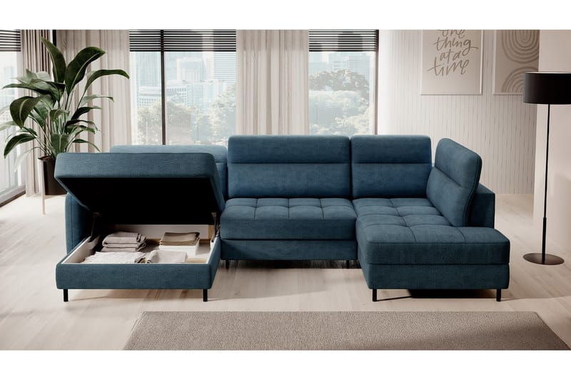 Berrto Soffa med Divan och Schäslong 5-sits - Blå - Möbler - Vardagsrum - Soffor - U-soffor